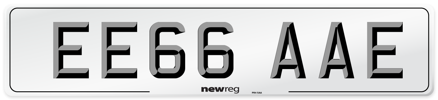 EE66 AAE Number Plate from New Reg